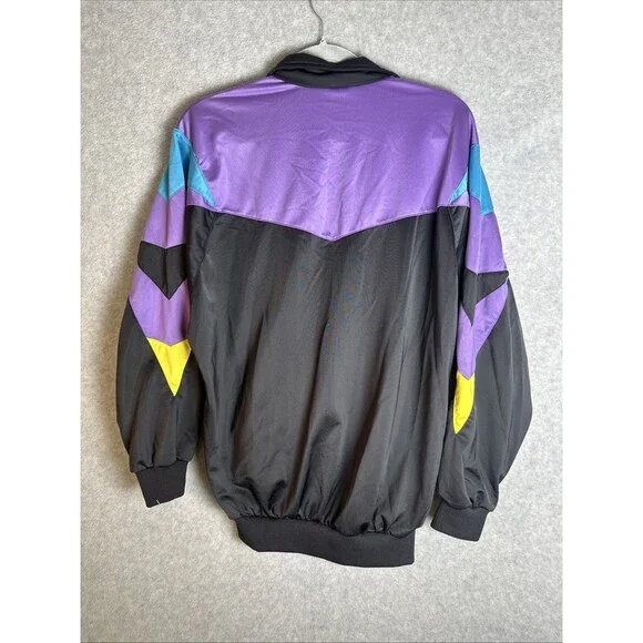 Vintage 80'S-90'S Adidas Track Jacket Men's Size Medium Purple Yellow Teal Black - Picture 8 of 10